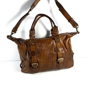 Via Republica Brown Leather Satchel Bag